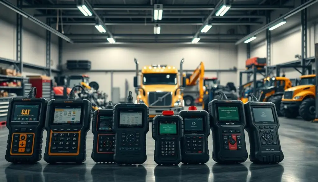 Diesel scan tools compatibility chart showing support for different engine manufacturers