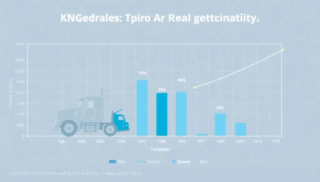Fuel economy comparison chart showing CNG versus diesel performance in heavy-duty commercial trucks