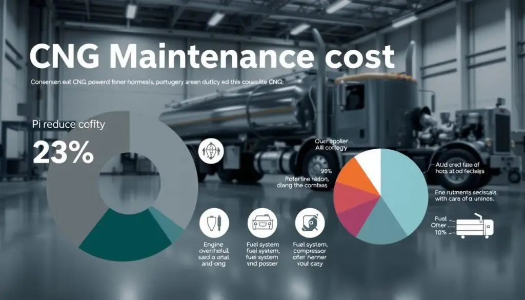 CNG maintenance cost analysis chart showing compressor service and cylinder inspection expenses