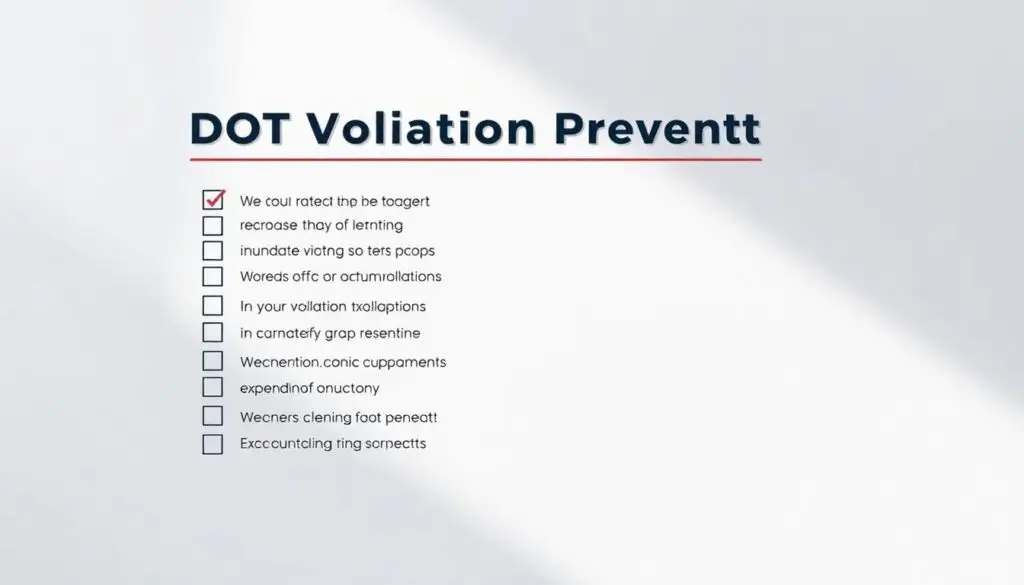 Commercial vehicle showing common DOT inspection violation points highlighted for prevention training purposes
