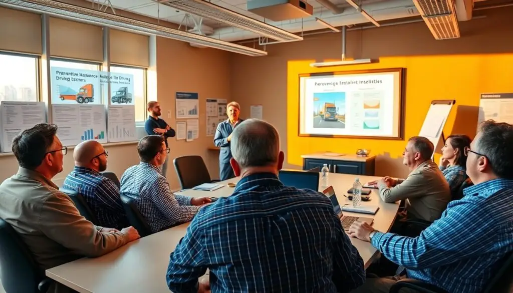 Commercial driver training session focused on fuel efficiency