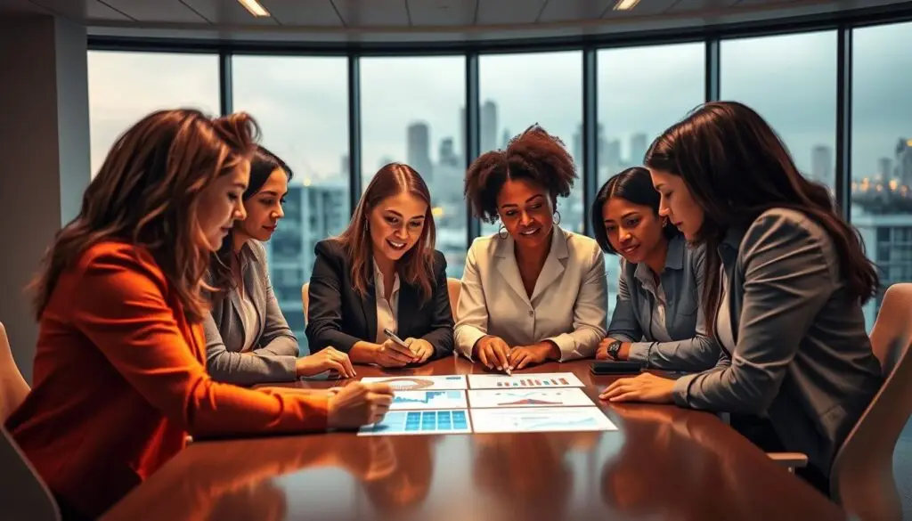 Women fleet managers reviewing transportation data analytics dashboard
