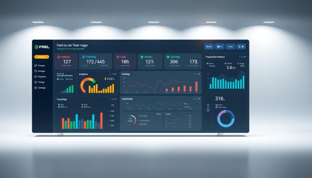 Fleet fuel card management dashboard displaying transaction controls and spending analytics