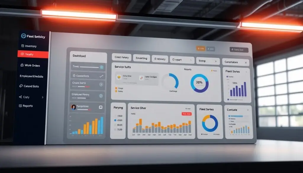 fleet service management software mobile interface for creating work orders in diesel repair shops