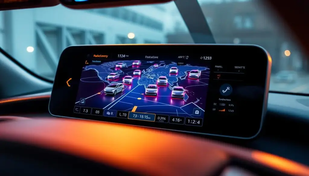 GPS integration dashboard showing real-time fleet vehicle locations and status