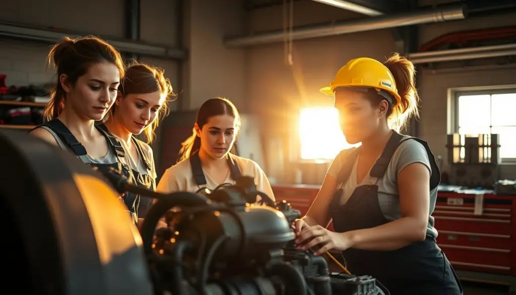 Female technicians successfully breaking barriers in diesel maintenance careers