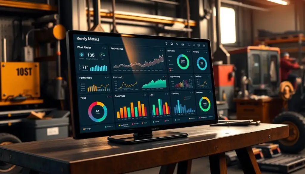 Workshop Software for heavy equipment repair tracking dashboard