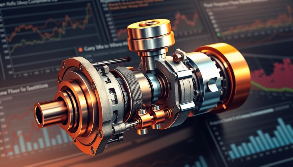 Laboratory equipment testing hydraulic component durability under controlled contamination levels