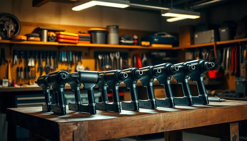 professional air impact wrenches in industrial shop