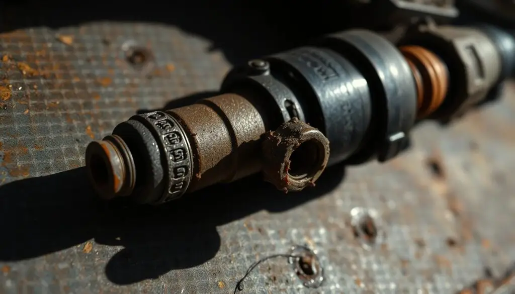 clogged diesel injectors showing carbon deposit buildup