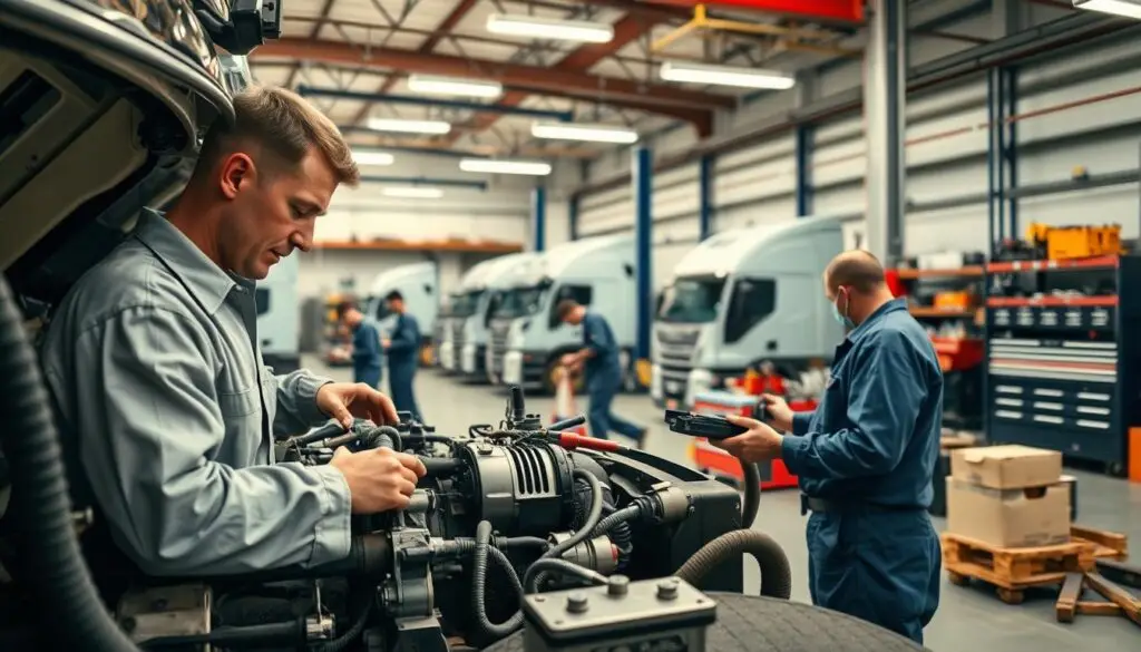 Diagram of multi-channel recruitment strategies for hiring commercial vehicle mechanics