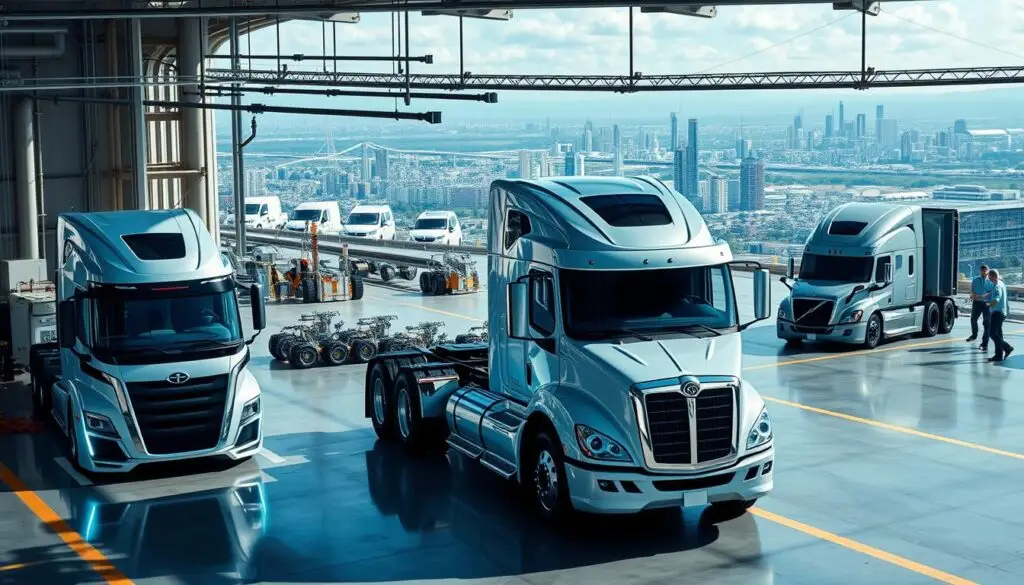 Diesel alternatives for trucks including hydrogen fuel cells and natural gas systems