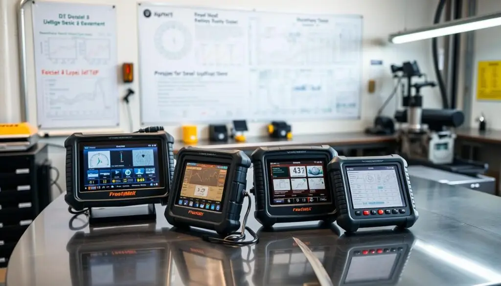 Performance test results showing diesel diagnostic scanner speed and accuracy metrics
