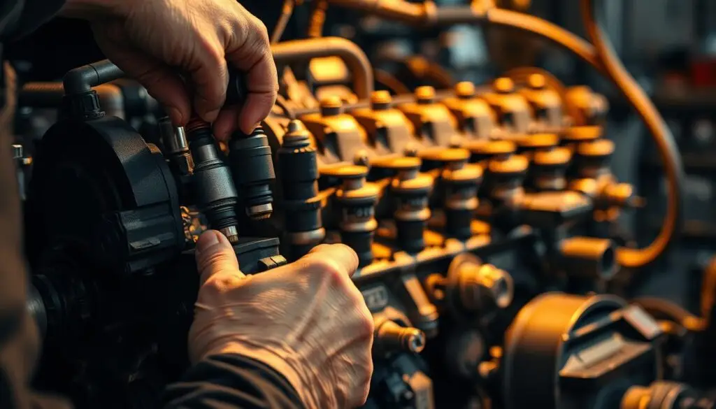 Diesel fuel system components during emissions diagnosis and repair