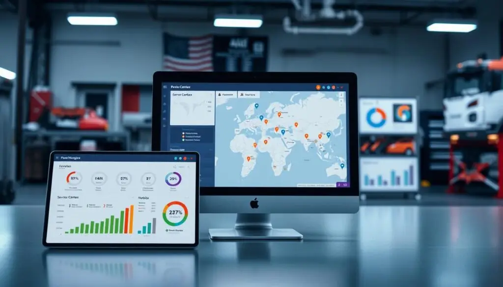 diesel shop management software dashboard showing fleet maintenance scheduling and compliance tracking