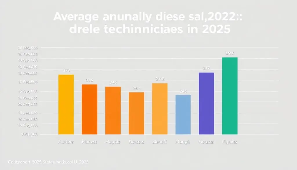 top paying states for diesel mechanics showing salary rankings