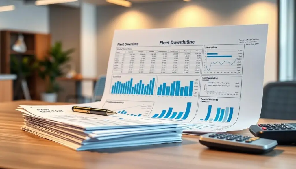 Fleet predictive maintenance dashboard analyzing commercial truck breakdown costs