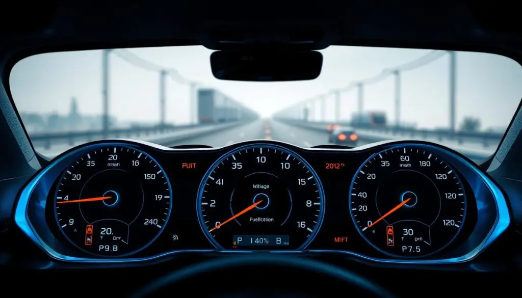Fleet fuel monitoring dashboard displaying real-time consumption metrics and vehicle tracking data