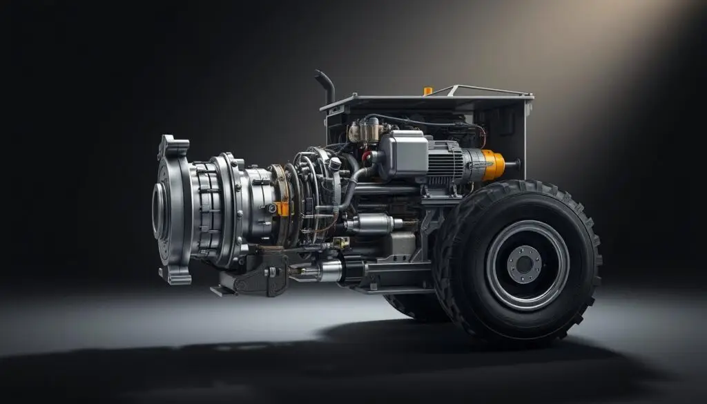 Variable displacement hydraulic pump and motor assembly from wheel loader transmission