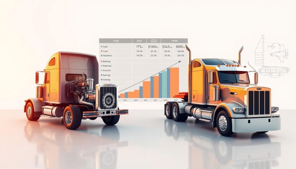 Natural gas truck ROI analysis chart showing breakeven points by annual mileage and fuel price differential