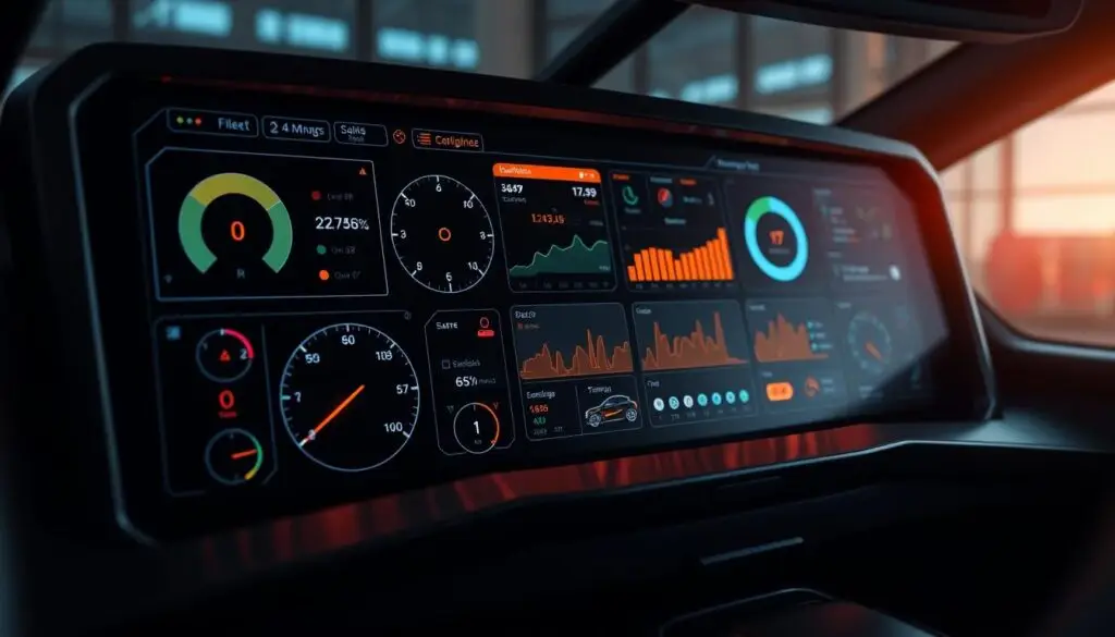 Fleet telematics predictive maintenance dashboard displaying vehicle health alerts