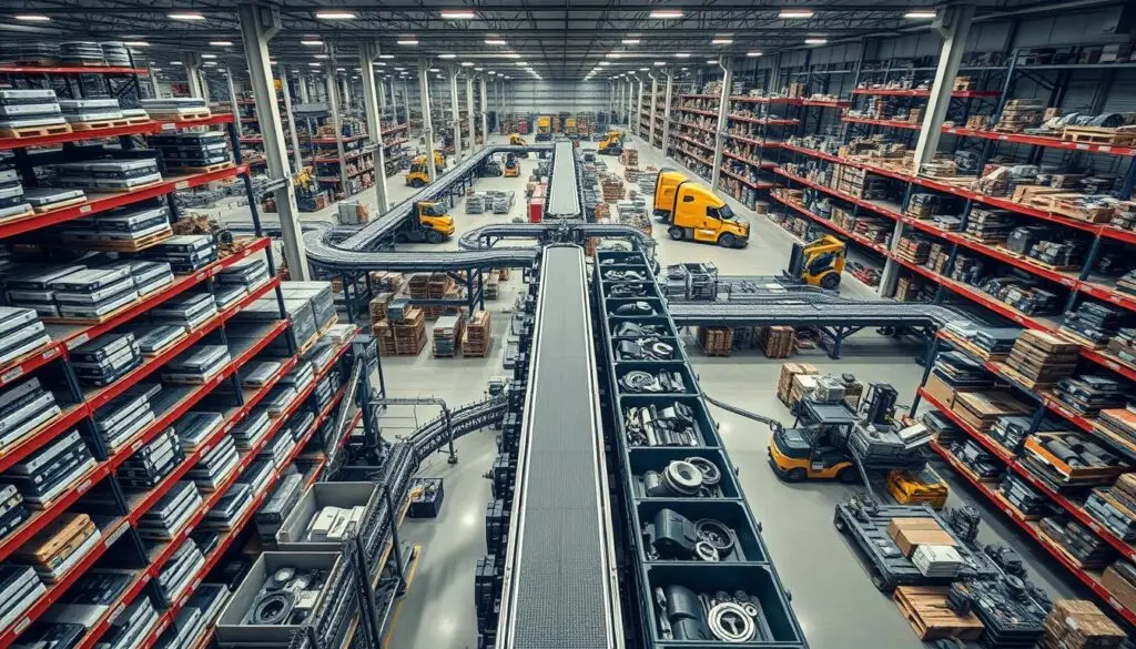 Digital supply chain dashboard showing real-time inventory across distribution network