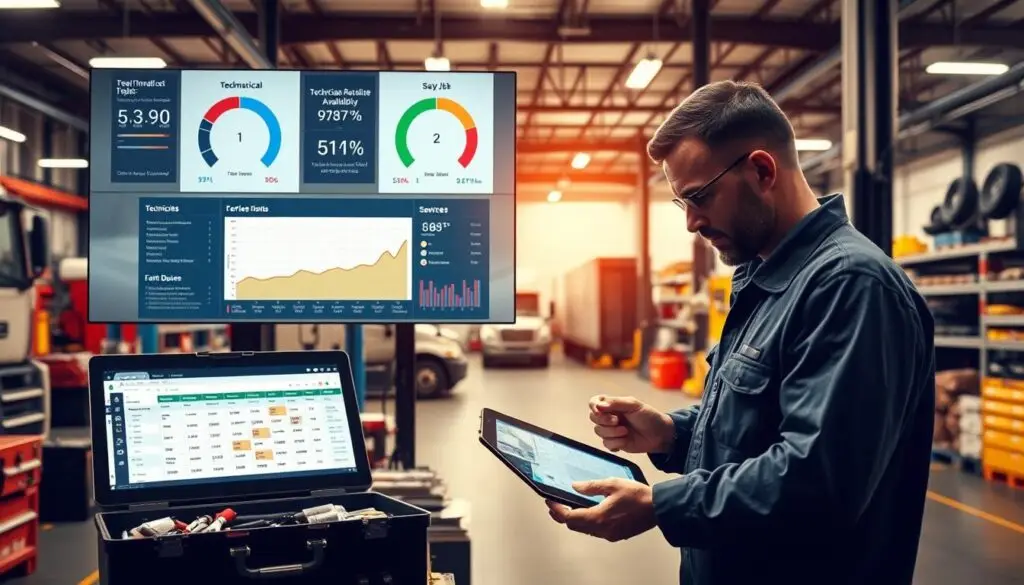time management technology in diesel shops showing digital tools and workflow optimization