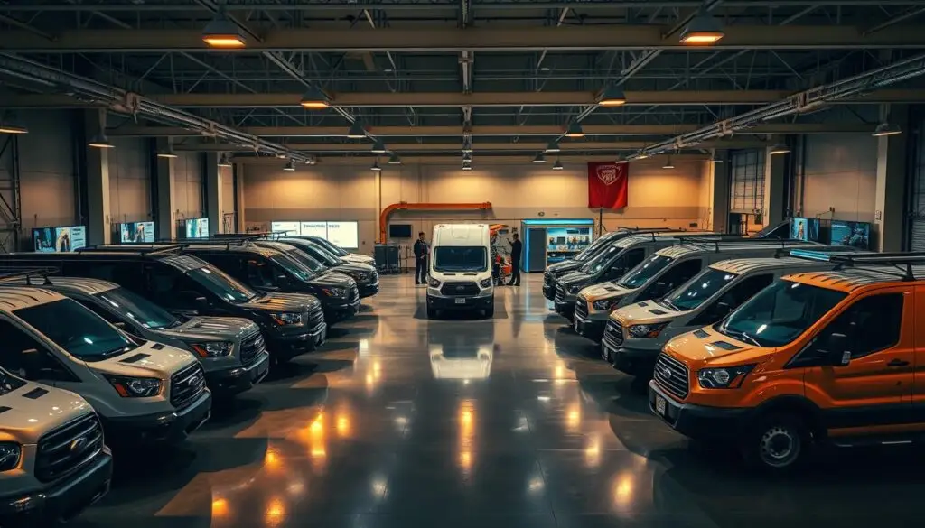 Specialized commercial trucks including service body utility truck and flatbed for construction industry