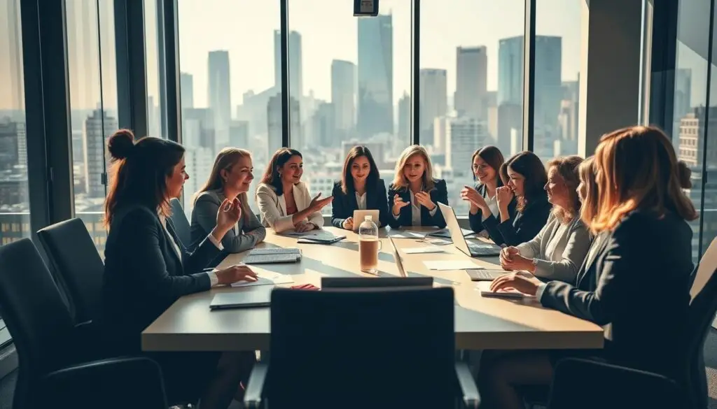 Women fleet managers networking at professional industry event