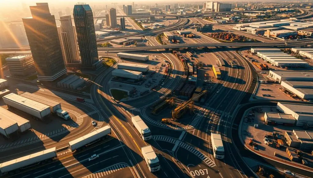 Map showing autonomous truck commercial deployment corridors across Texas, Arizona, and New Mexico highways