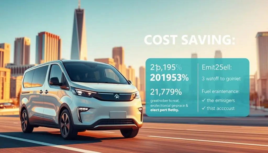 Total cost comparison chart for electric versus diesel commercial fleets