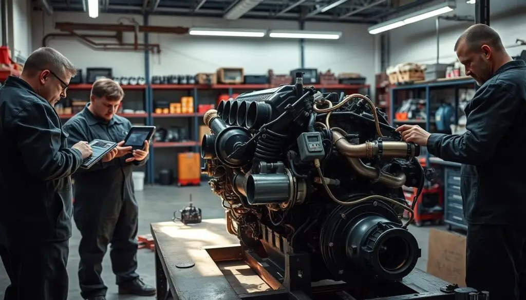 Diesel exhaust smoke color analysis showing diagnostic patterns