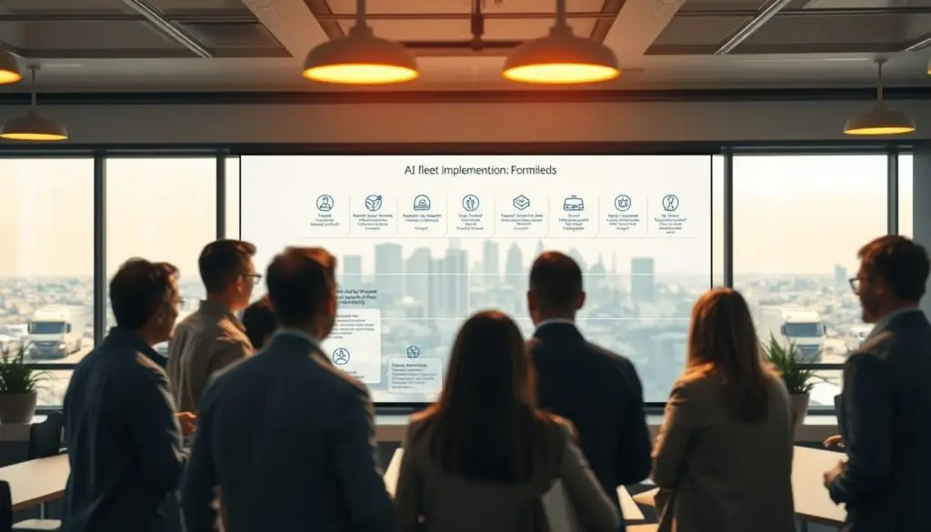 fleet implementation roadmap showing phased deployment for route optimization software