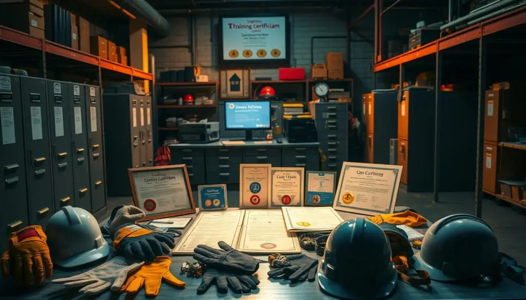 Heavy equipment operators receiving hands-on training on excavator operation with safety protocols