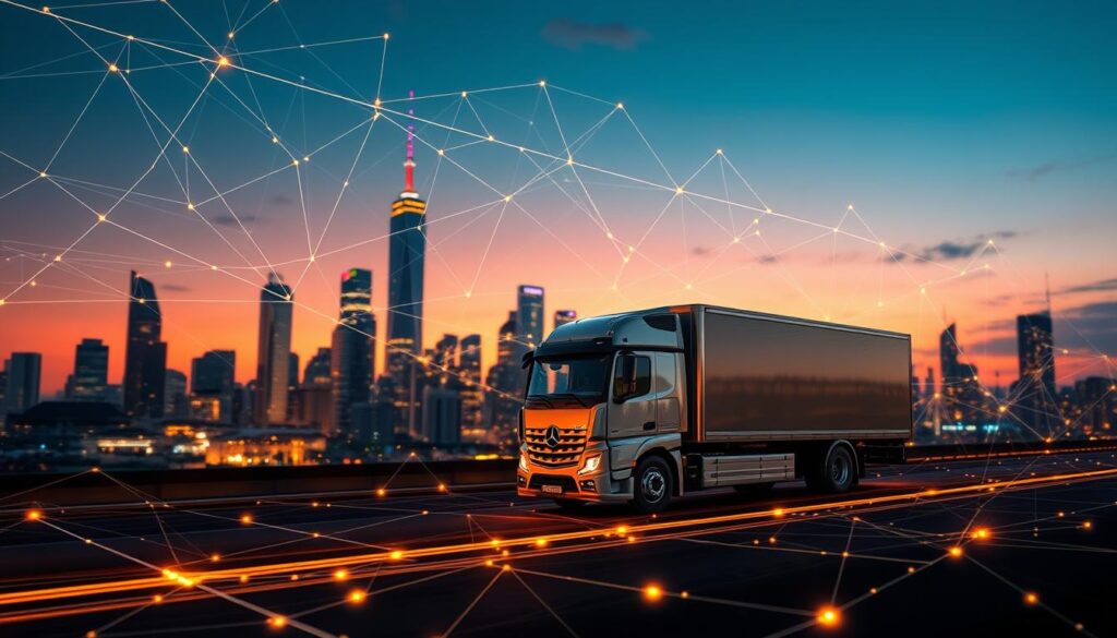 machine learning algorithms processing fleet data for delivery route planning