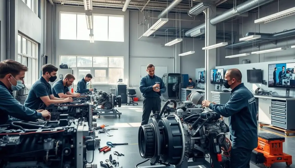 Diesel mechanic apprenticeship and technical training programs addressing workforce shortage through hands-on instruction