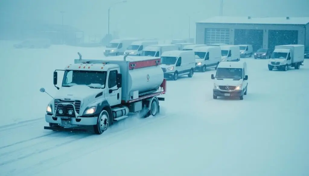 winter operational challenges affecting commercial fleet vehicles in cold weather conditions