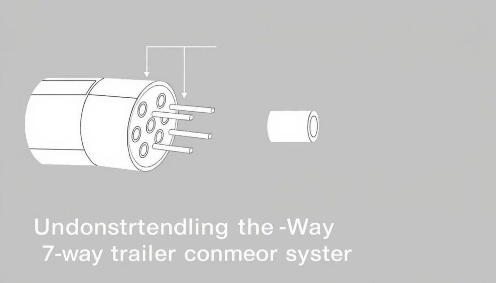 7-way connector pin configuration diagram showing standard pin positions and circuit assignments
