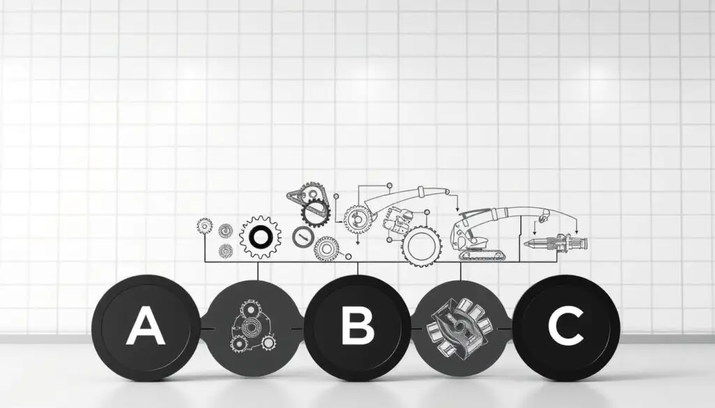 ABC analysis method for heavy equipment parts inventory showing value distribution