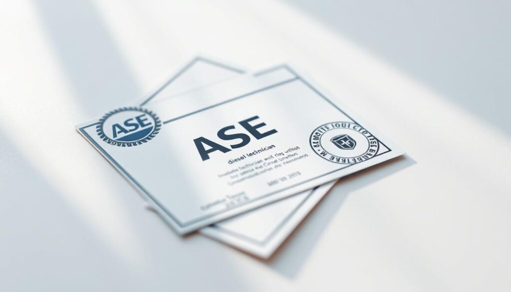ASE certification diesel technician credentials
