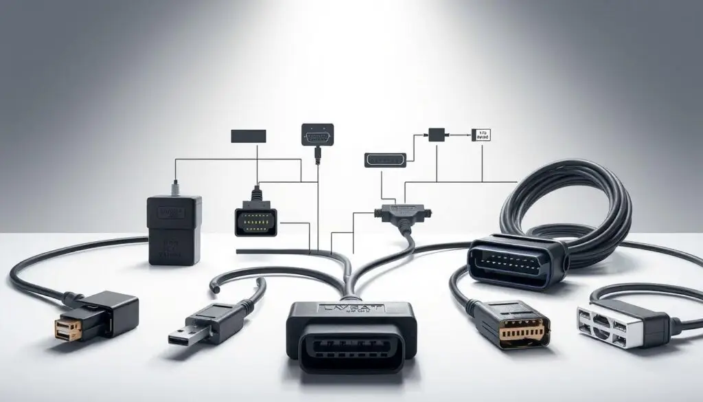 Nexiq USB-Link 3 diagnostic adapter connected to truck diagnostic port with quality cables