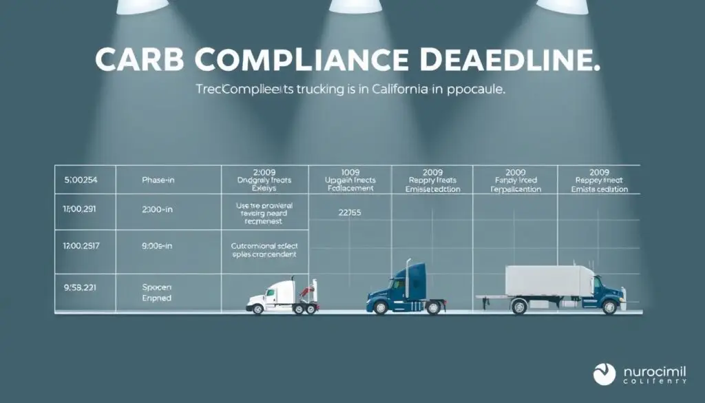Fleet compliance calendar showing CARB regulatory deadlines and testing requirements