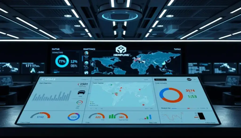 Telematics maintenance dashboard displaying fault code monitoring and predictive maintenance alerts