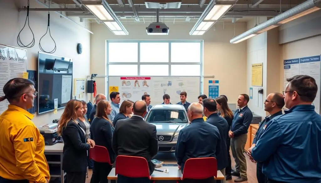 CVSA training course classroom for vehicle inspection certification candidates