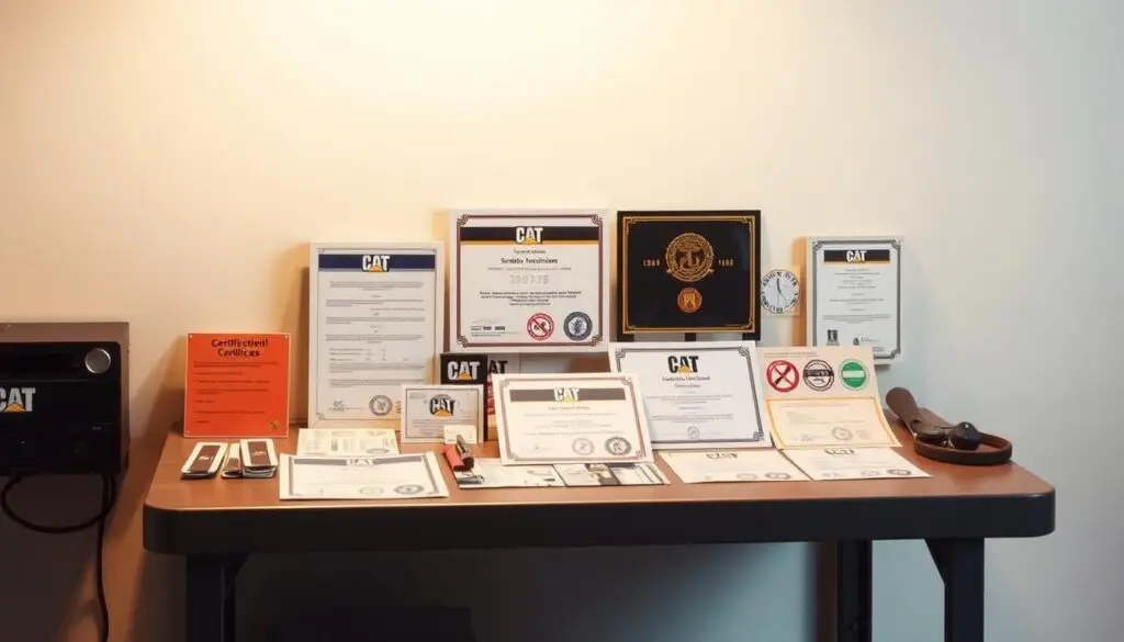 Professional certification credentials for heavy equipment service technician