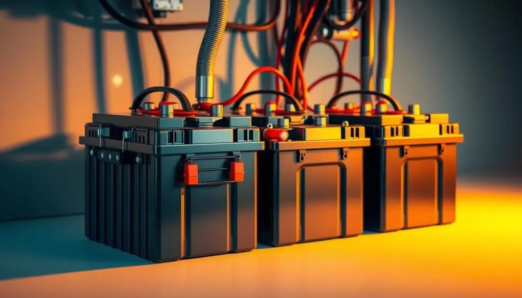 Commercial truck battery systems showing AGM battery configuration in heavy-duty application