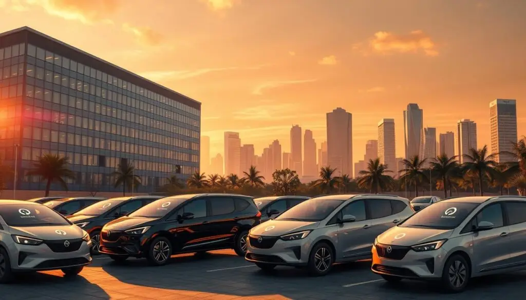 Fleet manager reviewing telematics dashboard showing vehicle diagnostics and driver performance metrics