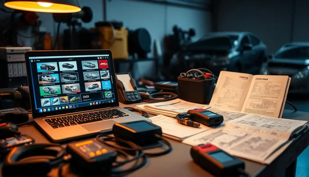 Diagnostic screen showing coverage for multiple truck model years and systems
