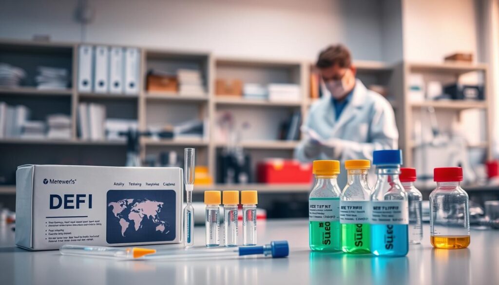 Technician collecting DEF sample using proper contamination-free sampling technique