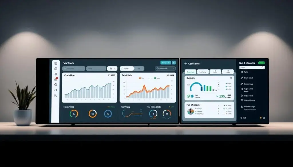 Fleet management dashboard showing ELD integration with dispatch, compliance, and reporting systems